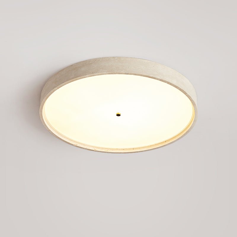 Lana minimalistisk taklampa i gul travertin med skiva