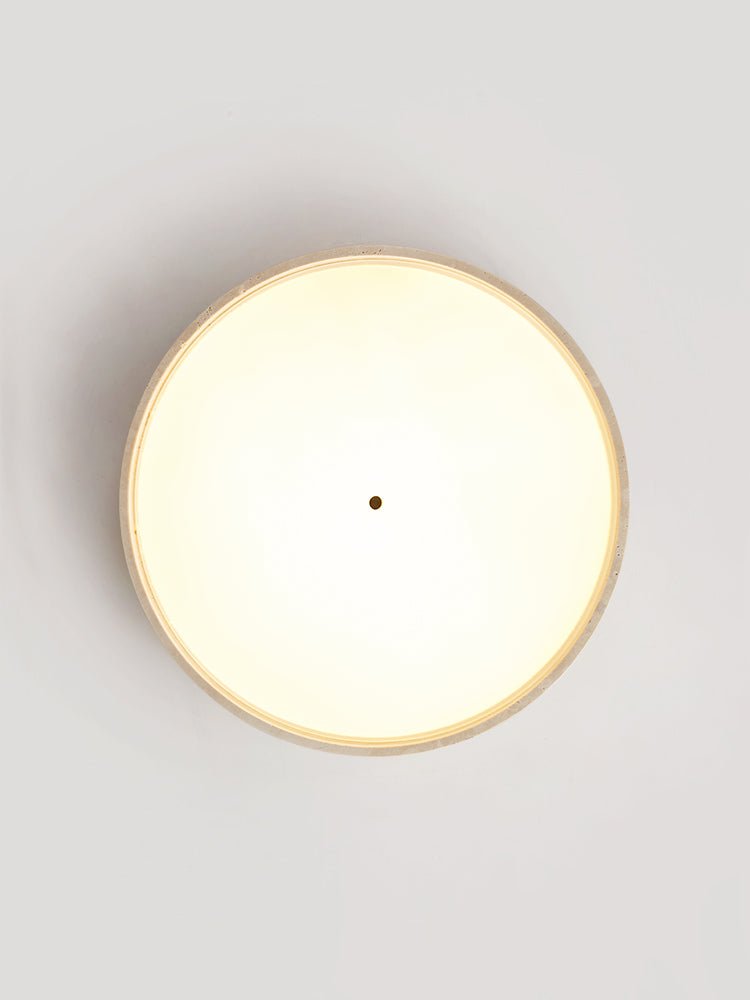 Lana minimalistisk taklampa i gul travertin med skiva