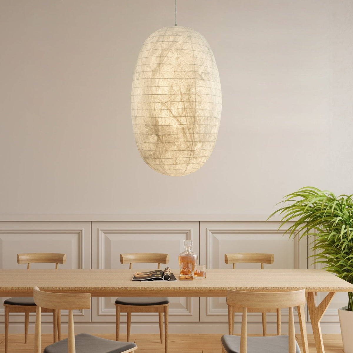 Cove retro-pendellampe i silke