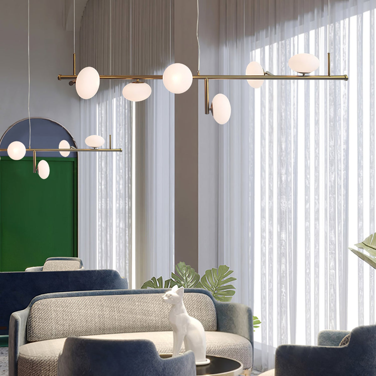 Balance moderne lysekrone i glas