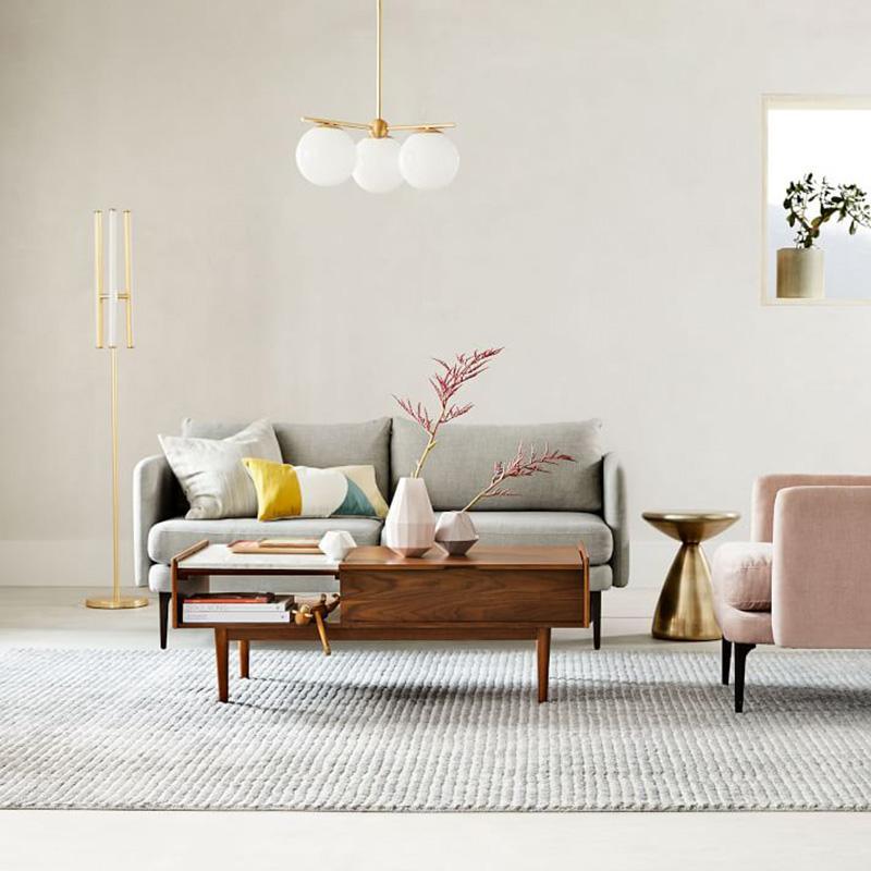 Casoella moderne Sphere & Stem-lysekrone i guldfarve med LED