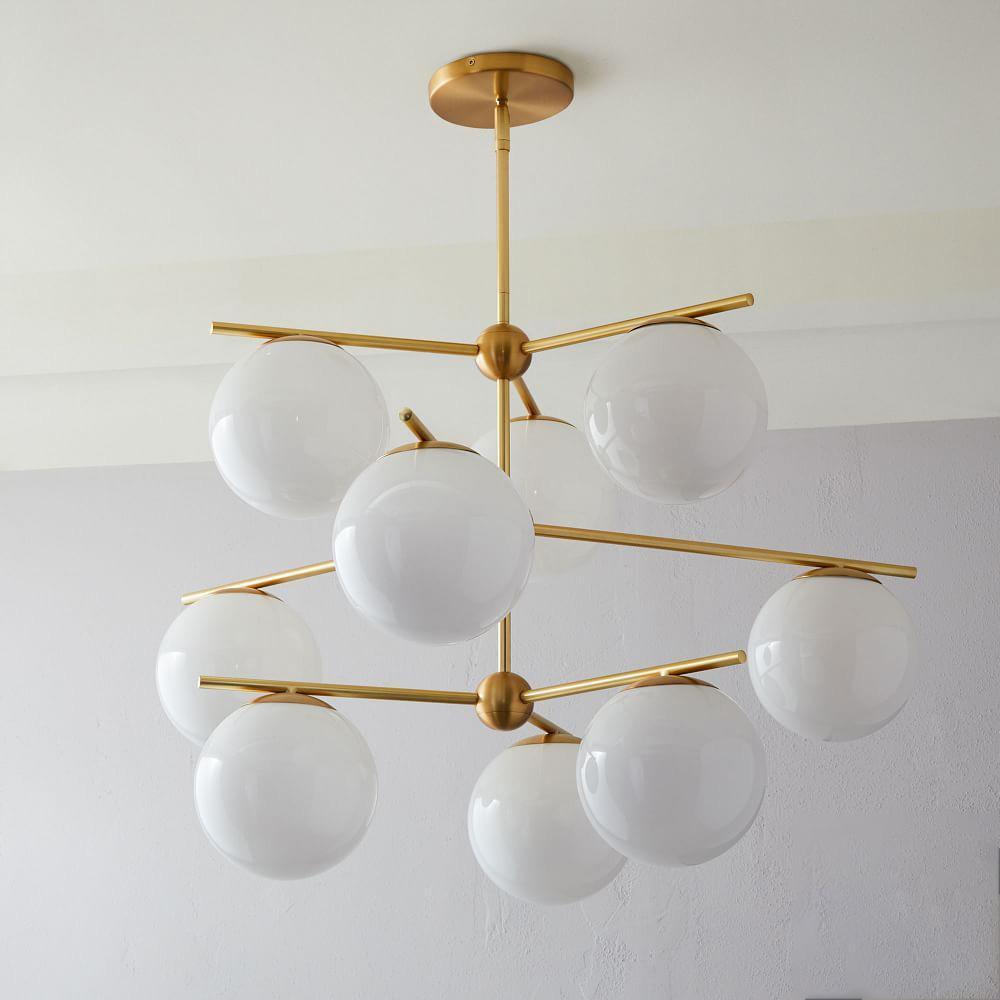 Casoella moderne Sphere & Stem-lysekrone i guldfarve med LED
