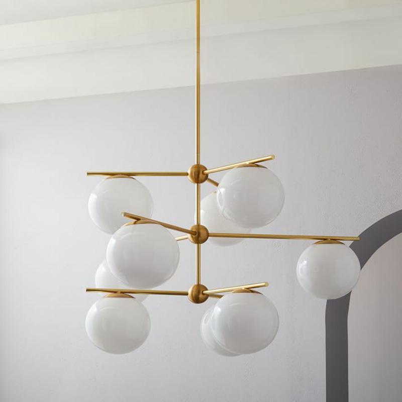 Casoella moderne Sphere & Stem-lysekrone i guldfarve med LED