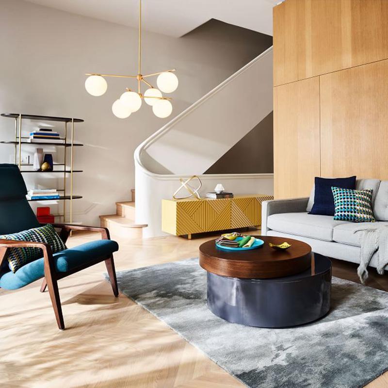Casoella moderne Sphere & Stem-lysekrone i guldfarve med LED
