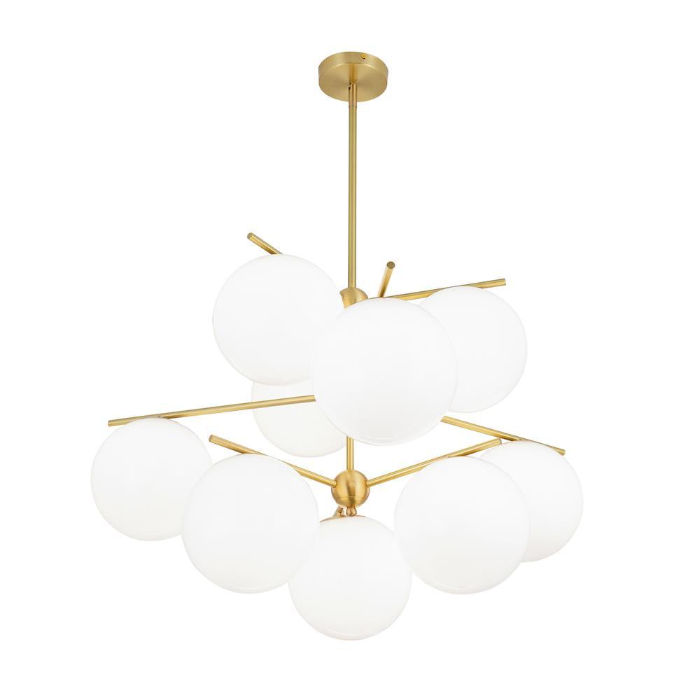 Casoella moderne Sphere & Stem-lysekrone i guldfarve med LED