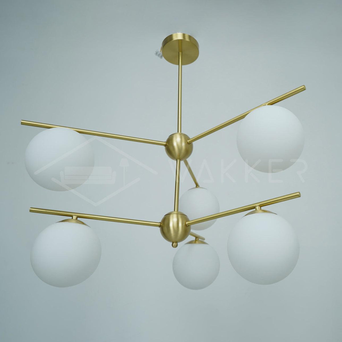 Casoella moderne Sphere & Stem-lysekrone i guldfarve med LED