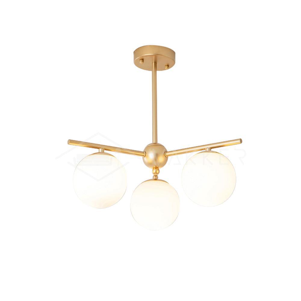 Casoella moderne Sphere & Stem-lysekrone i guldfarve med LED