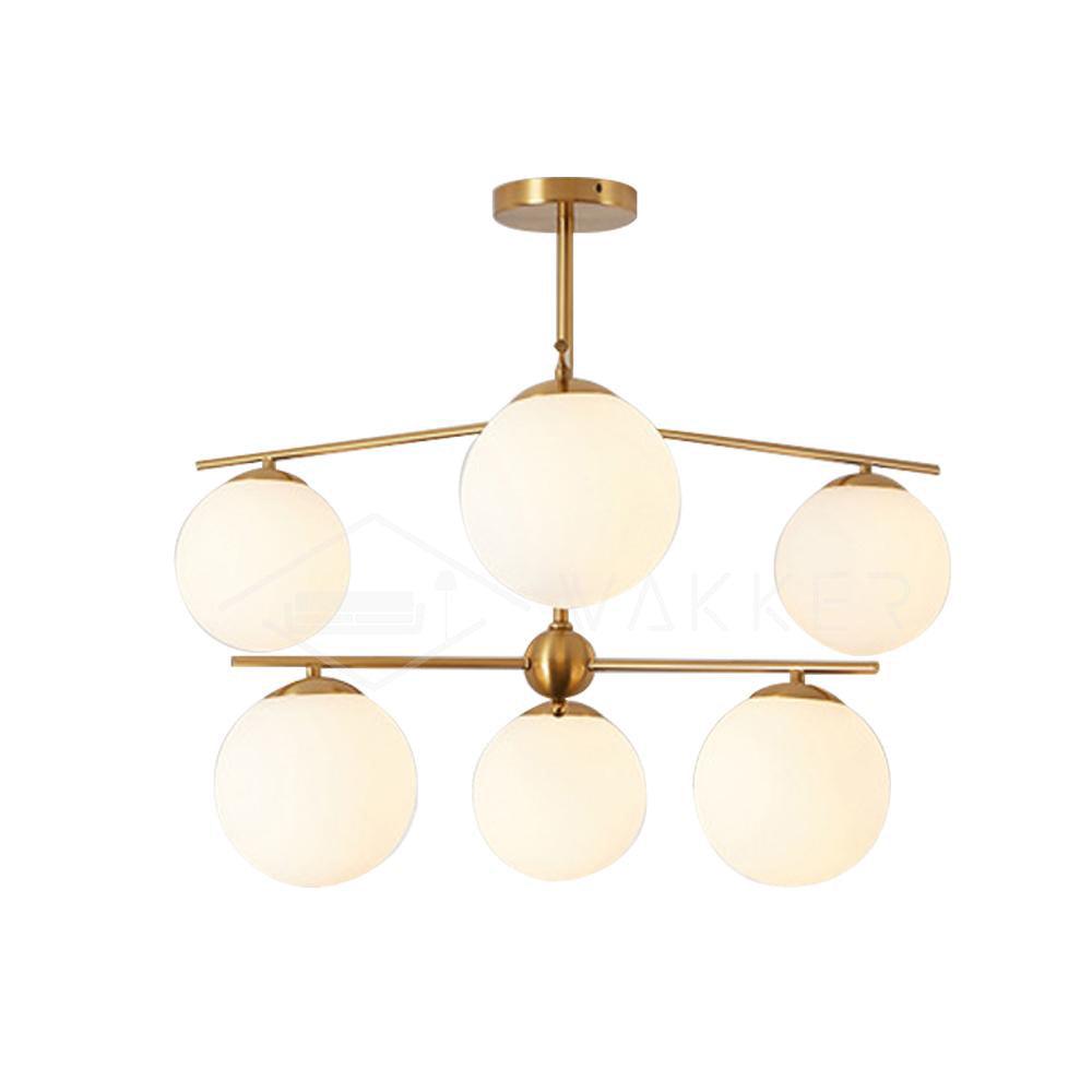 Casoella moderne Sphere & Stem-lysekrone i guldfarve med LED