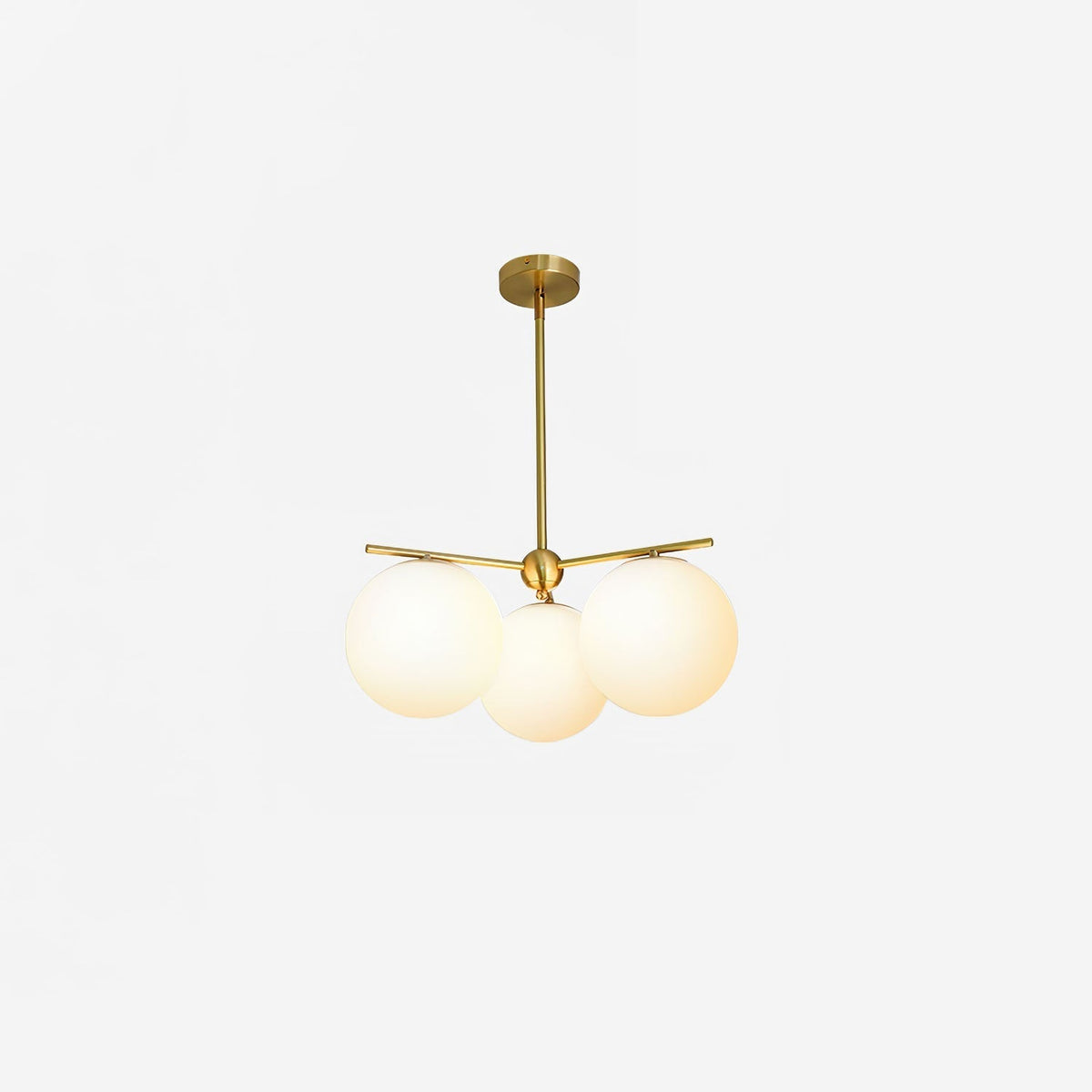 Casoella moderne Sphere & Stem-lysekrone i guldfarve med LED