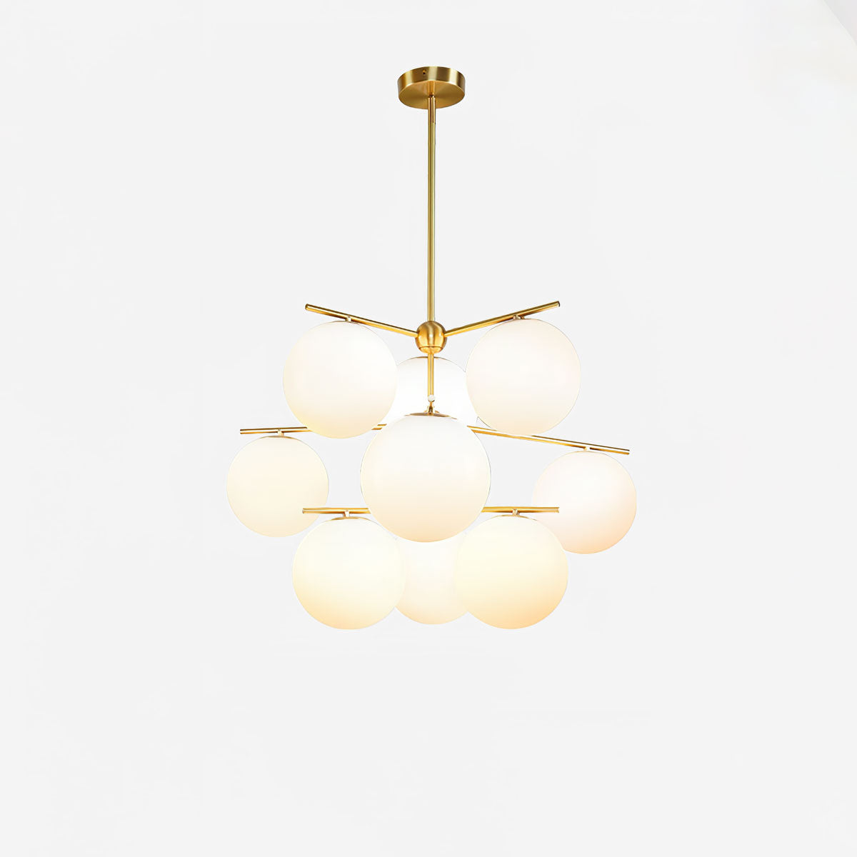 Casoella moderne Sphere & Stem-lysekrone i guldfarve med LED