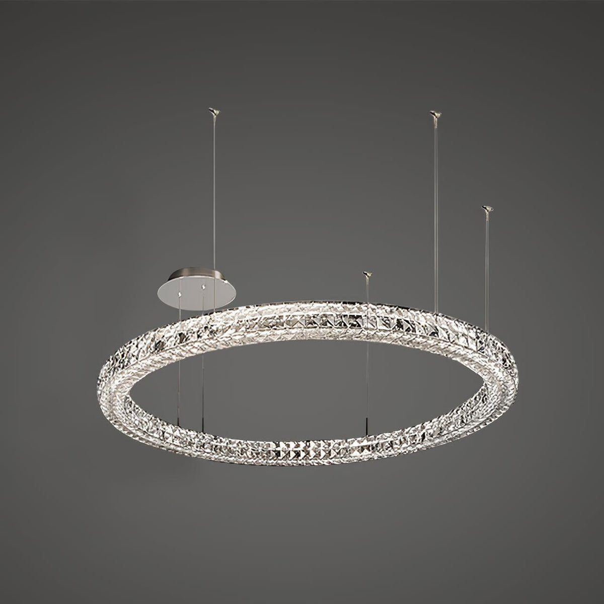 Luxerian Spiridon Luxe-lysekrone med krystalringe