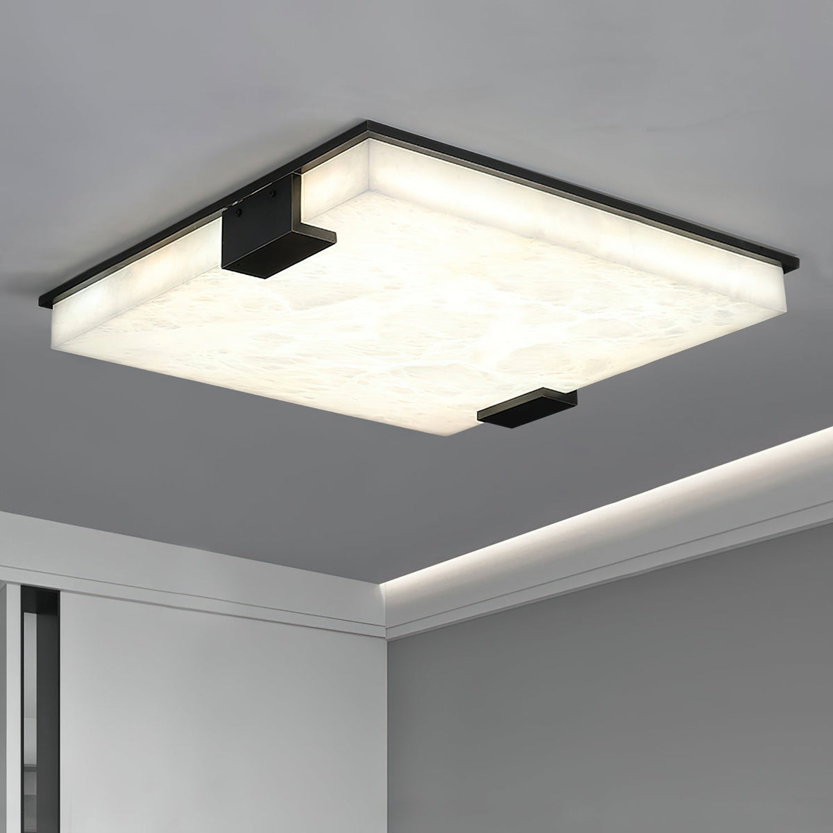 Candeeiro de teto Kevenq minimalista em alabastro