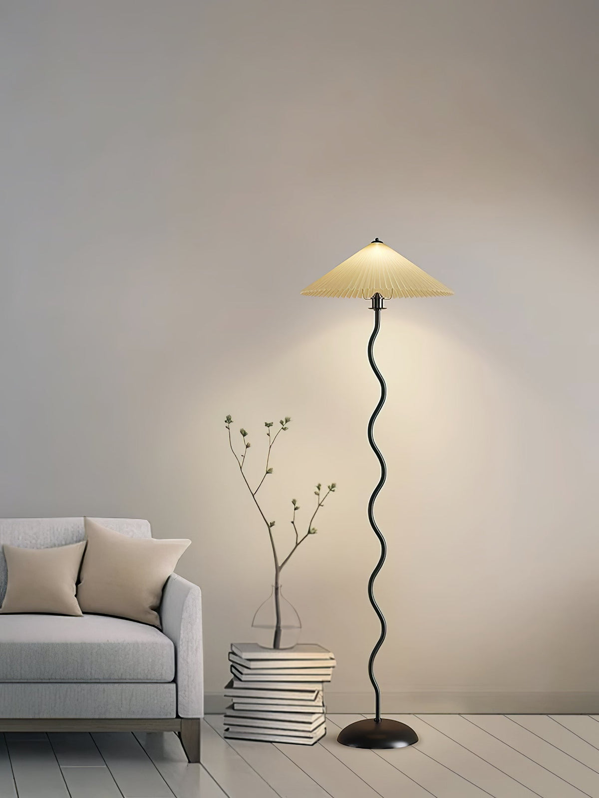 Lioraven minimalistisk gulvlampe i stof