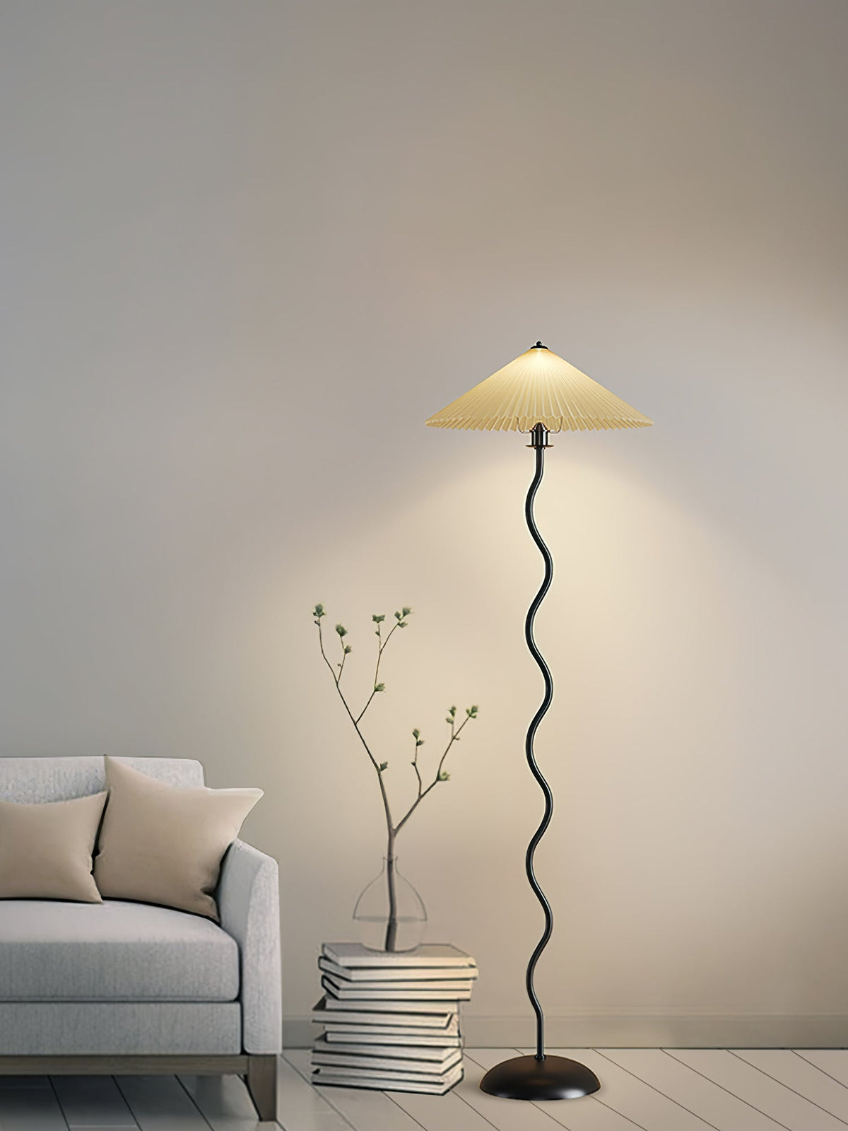 Lioraven minimalistisk gulvlampe i stof