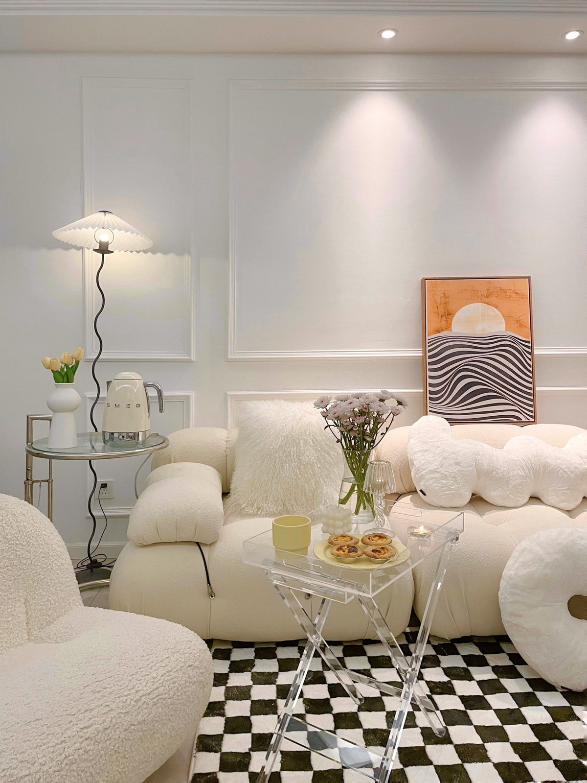 Lioraven minimalistisk gulvlampe i stof