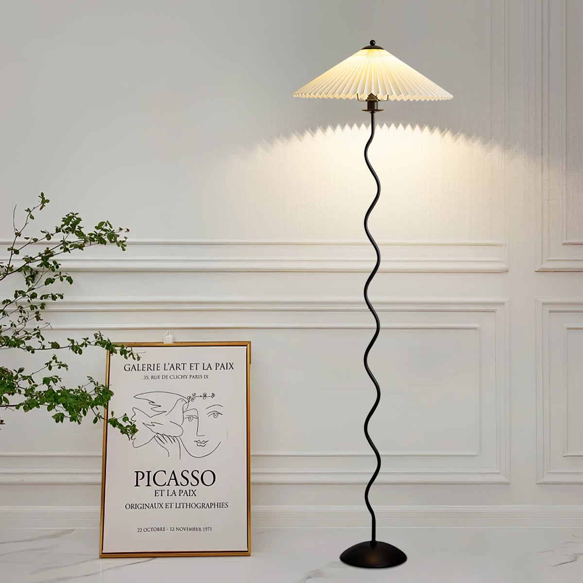 Lioraven minimalistisk gulvlampe i stof