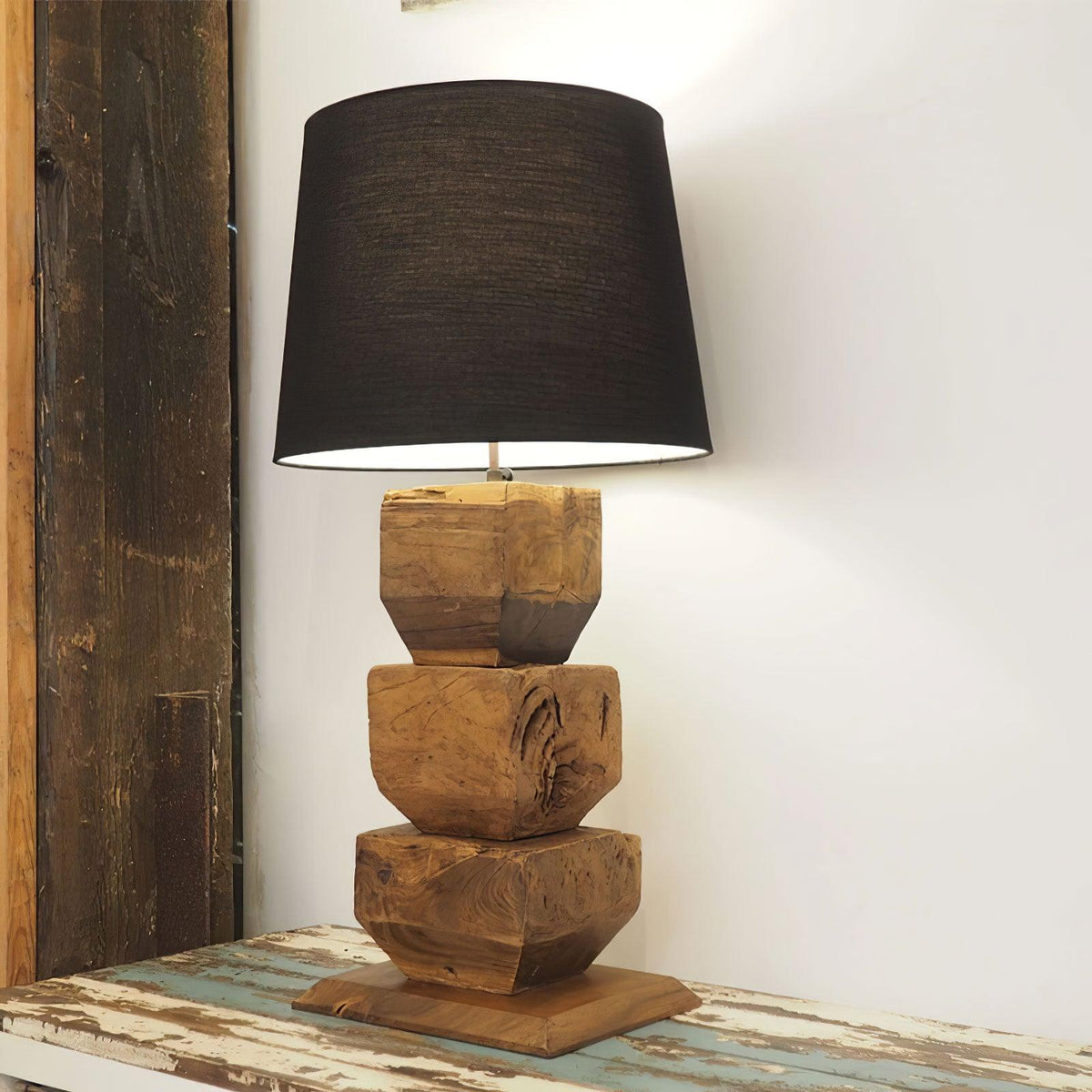 Saev stablet træbordlampe
