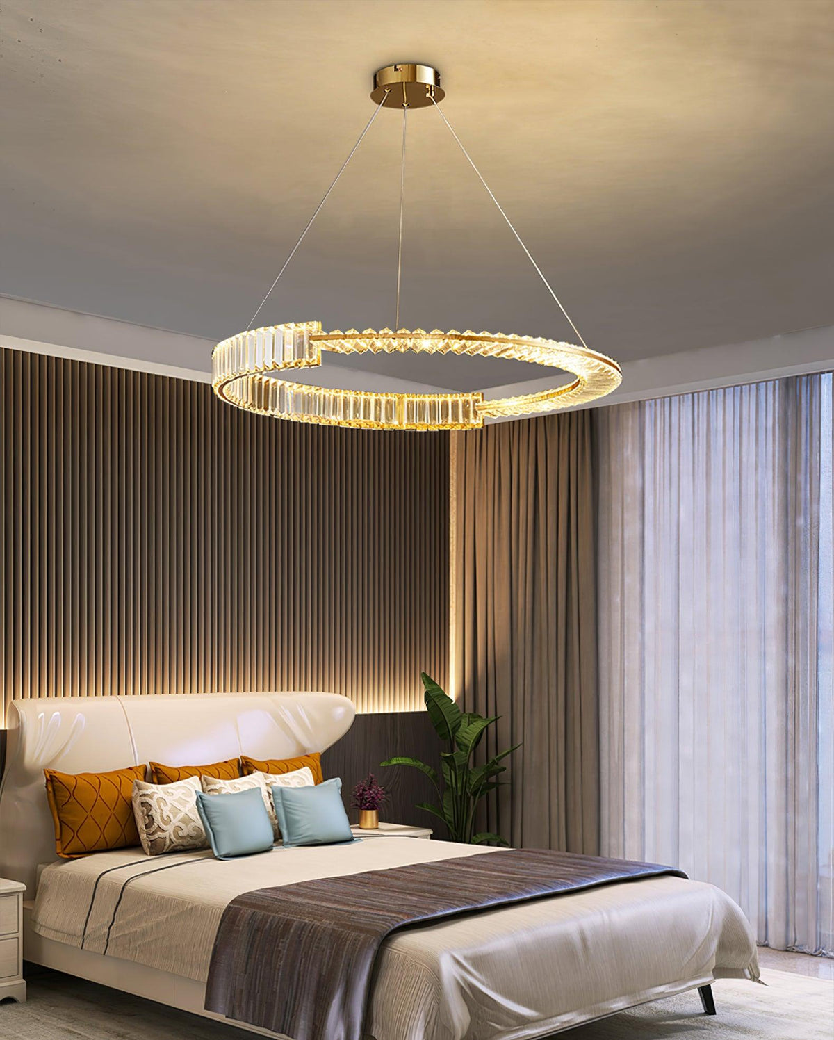 Cyrerira Stella LED-krystalkrone med ring