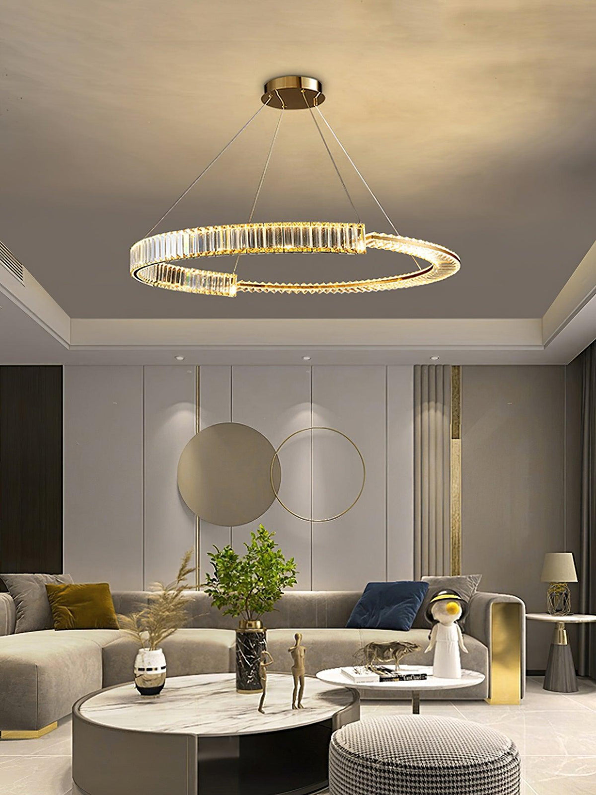 Cyrerira Stella LED-krystalkrone med ring
