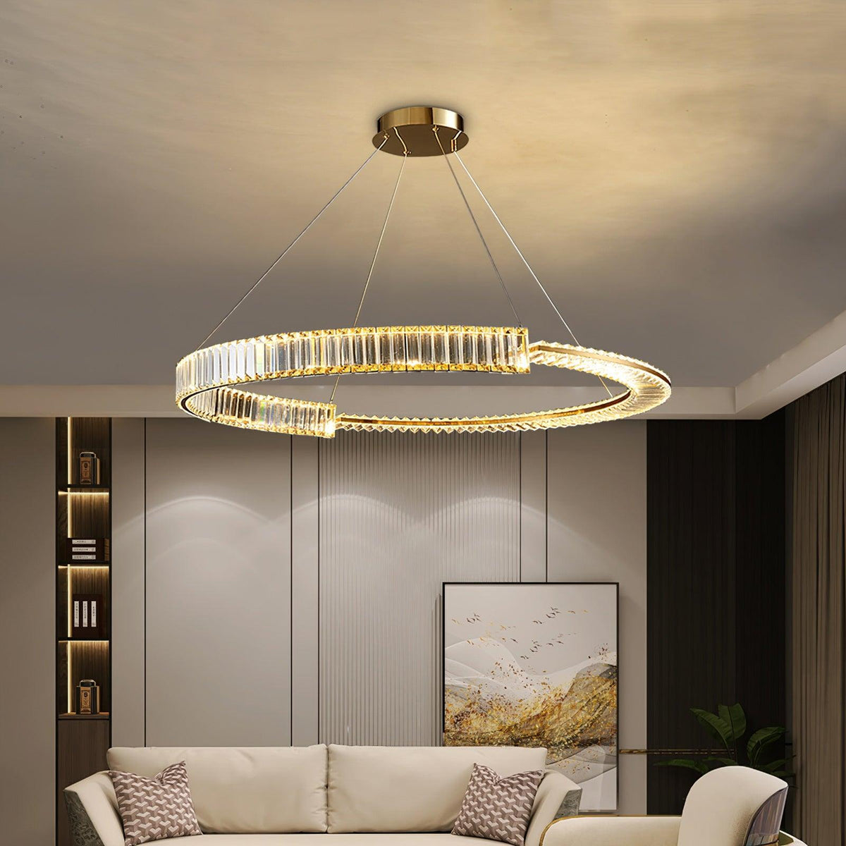 Cyrerira Stella LED-krystalkrone med ring