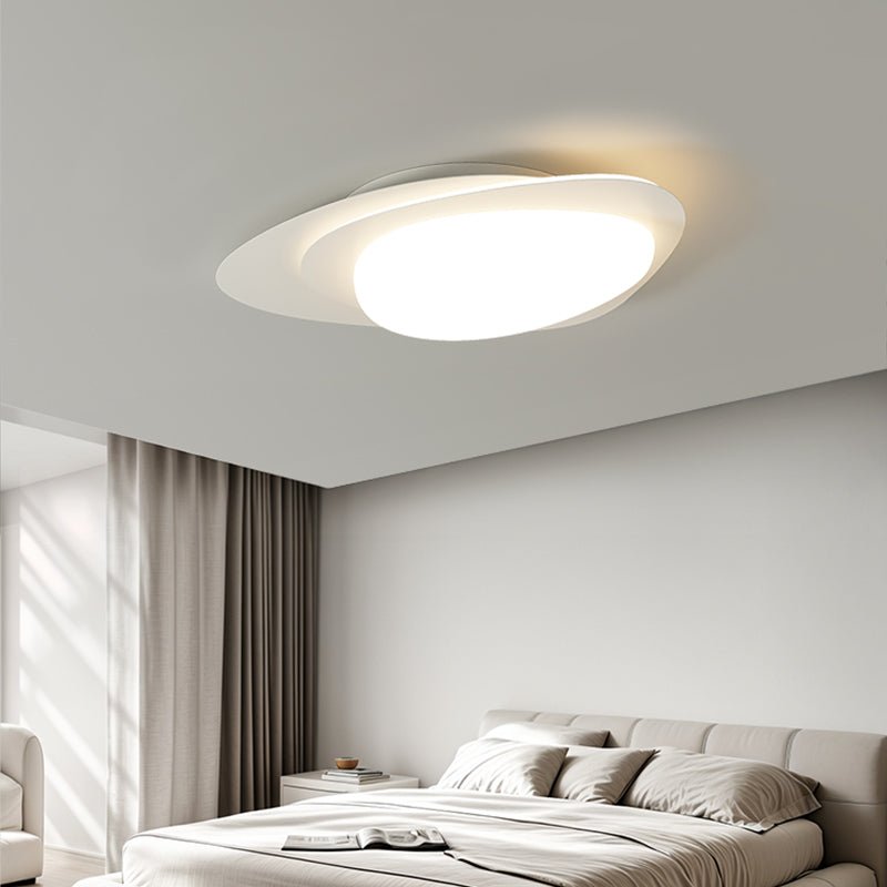 Fuji taklampa i valnöt, oval och organisk LED