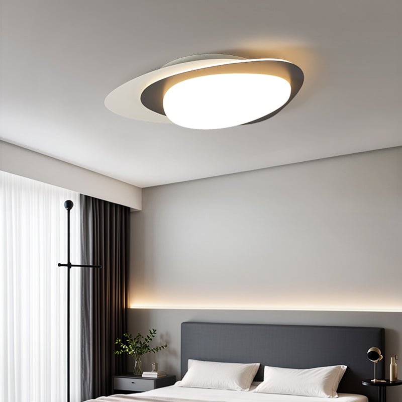Fuji taklampa i valnöt, oval och organisk LED