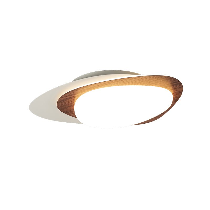 Fuji taklampa i valnöt, oval och organisk LED