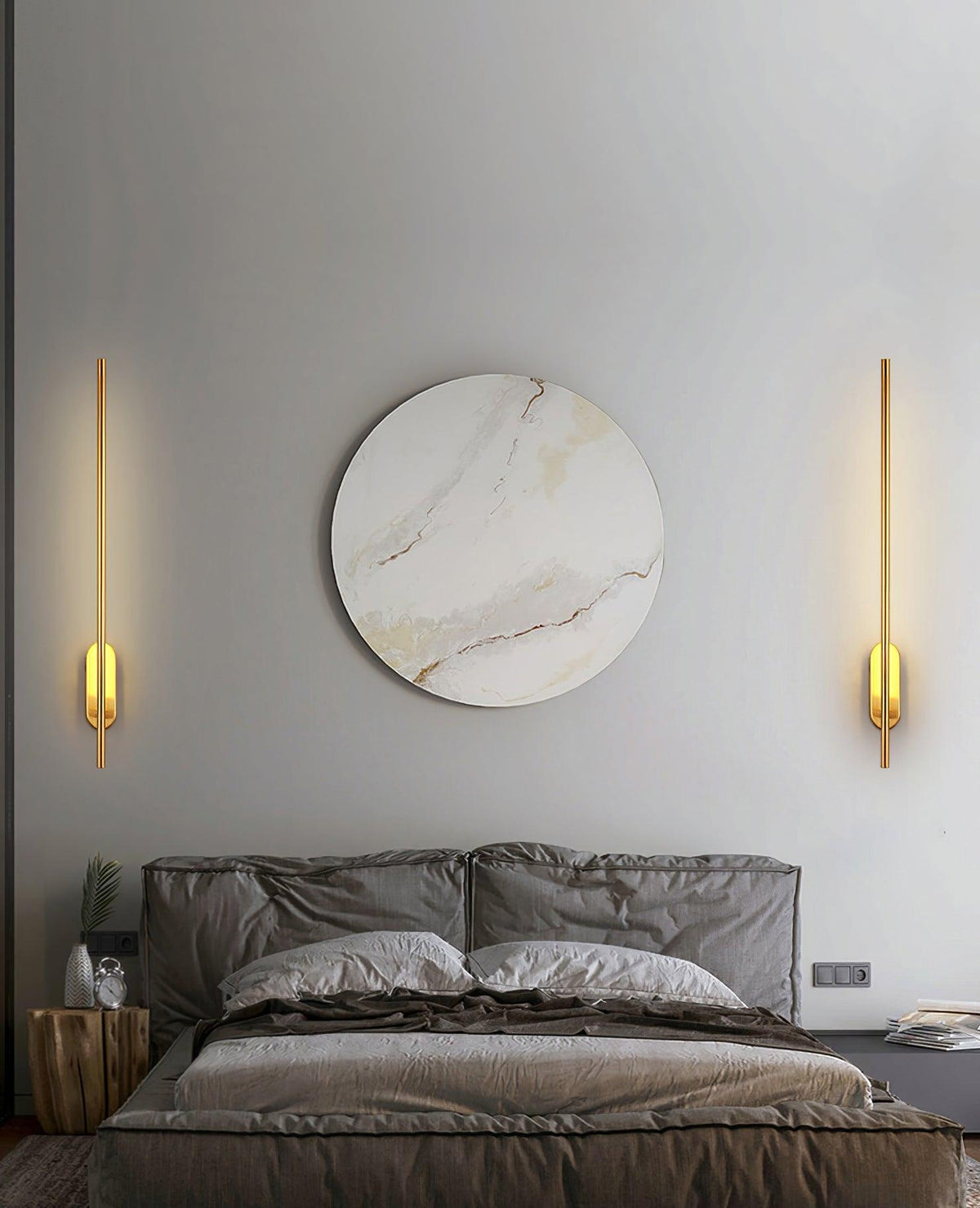 Vrysl minimalistisk væglampe med stik og stavdesign