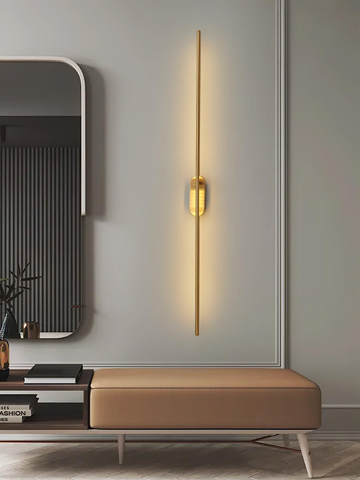 Vrysl minimalistisk væglampe med stik og stavdesign