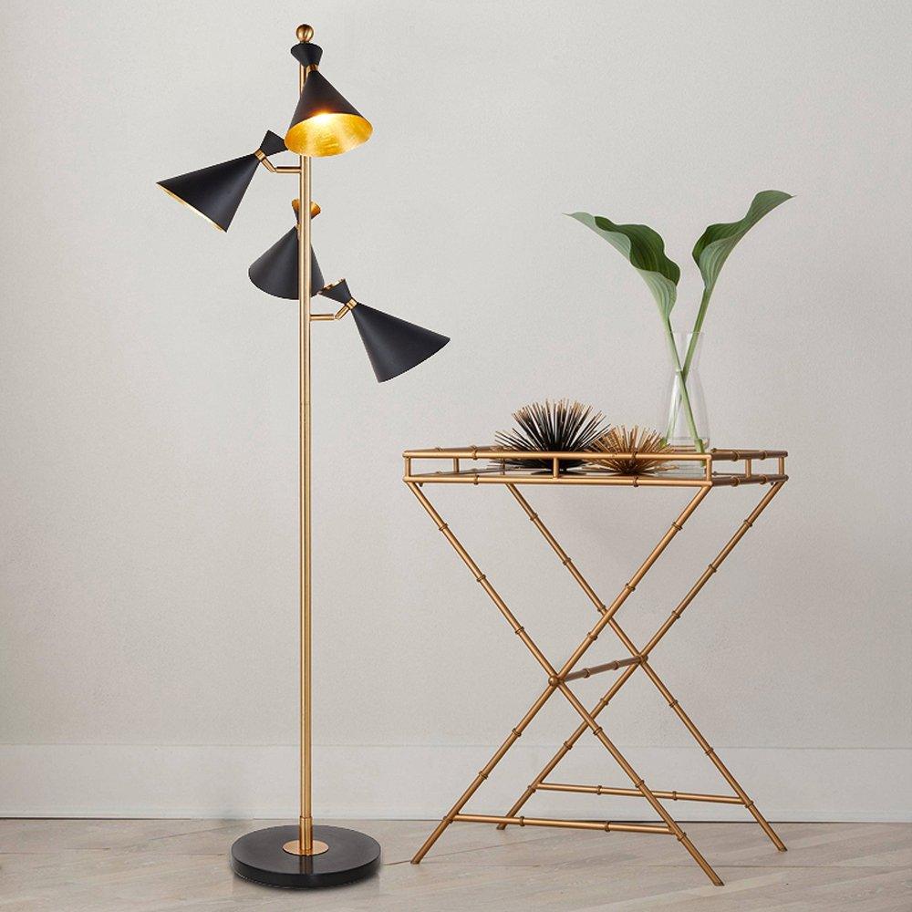 Solineria klassisk gulvlampe i guld og sort marmor
