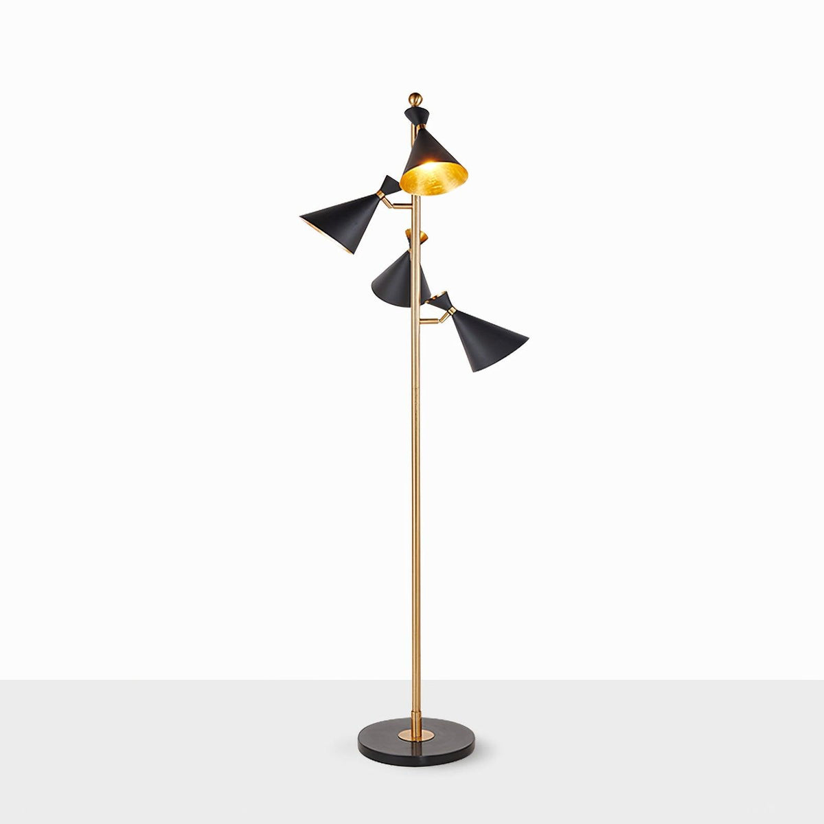 Solineria klassisk gulvlampe i guld og sort marmor