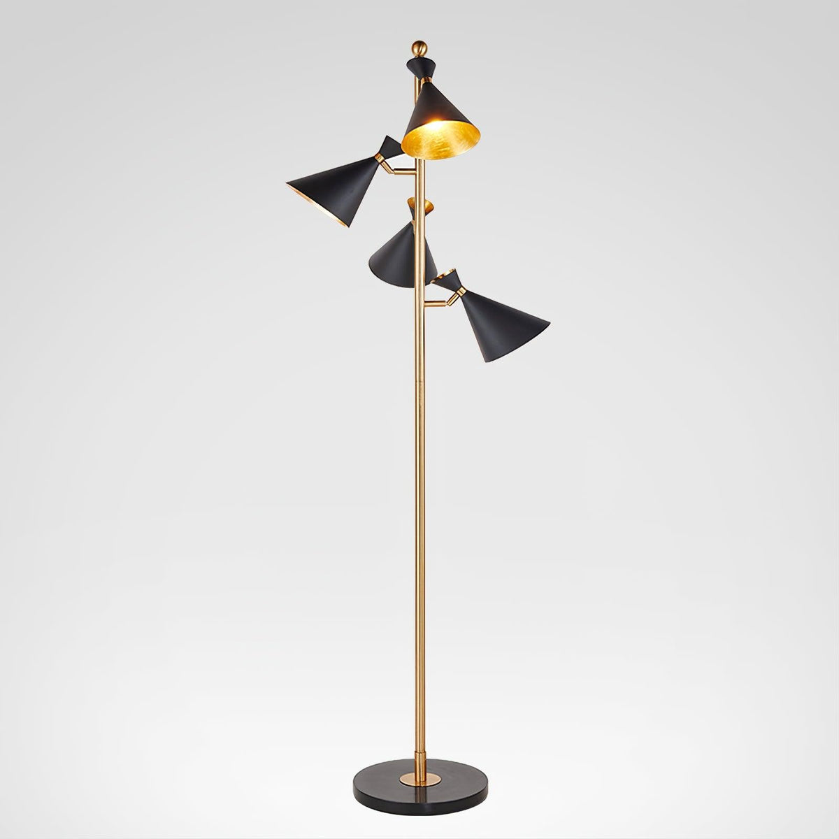 Solineria klassisk gulvlampe i guld og sort marmor