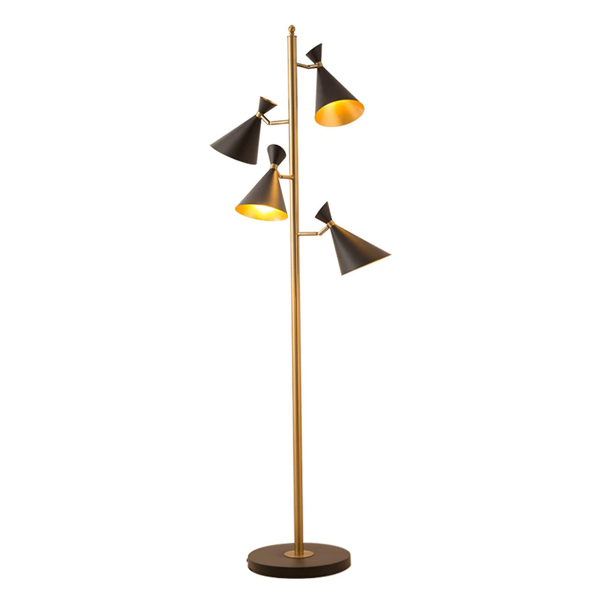 Solineria klassisk gulvlampe i guld og sort marmor