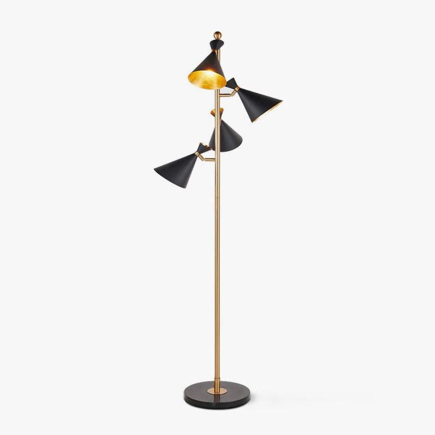 Solineria klassisk gulvlampe i guld og sort marmor