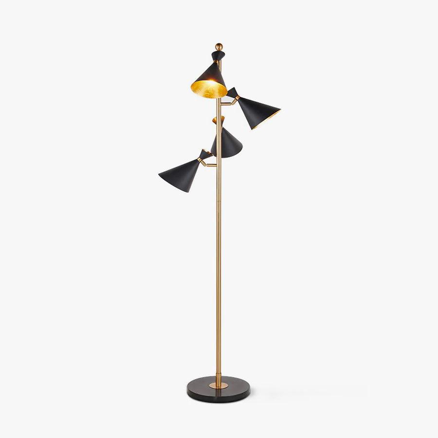 Solineria klassisk gulvlampe i guld og sort marmor