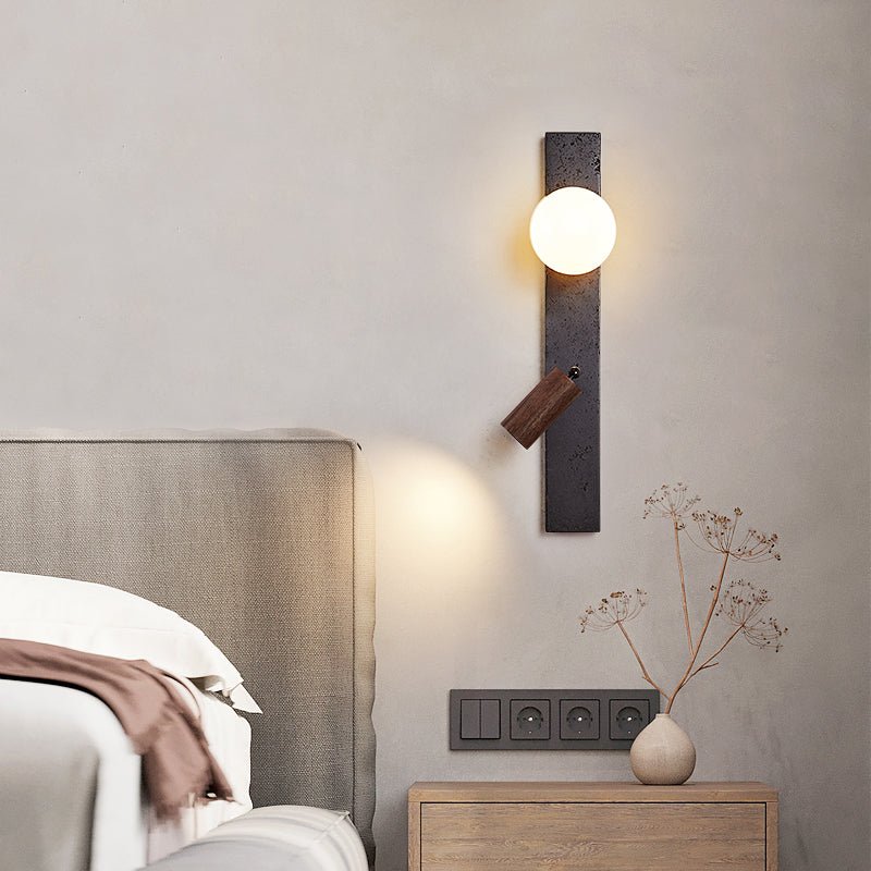 Nirv Beam modern vägglampa i svart travertin