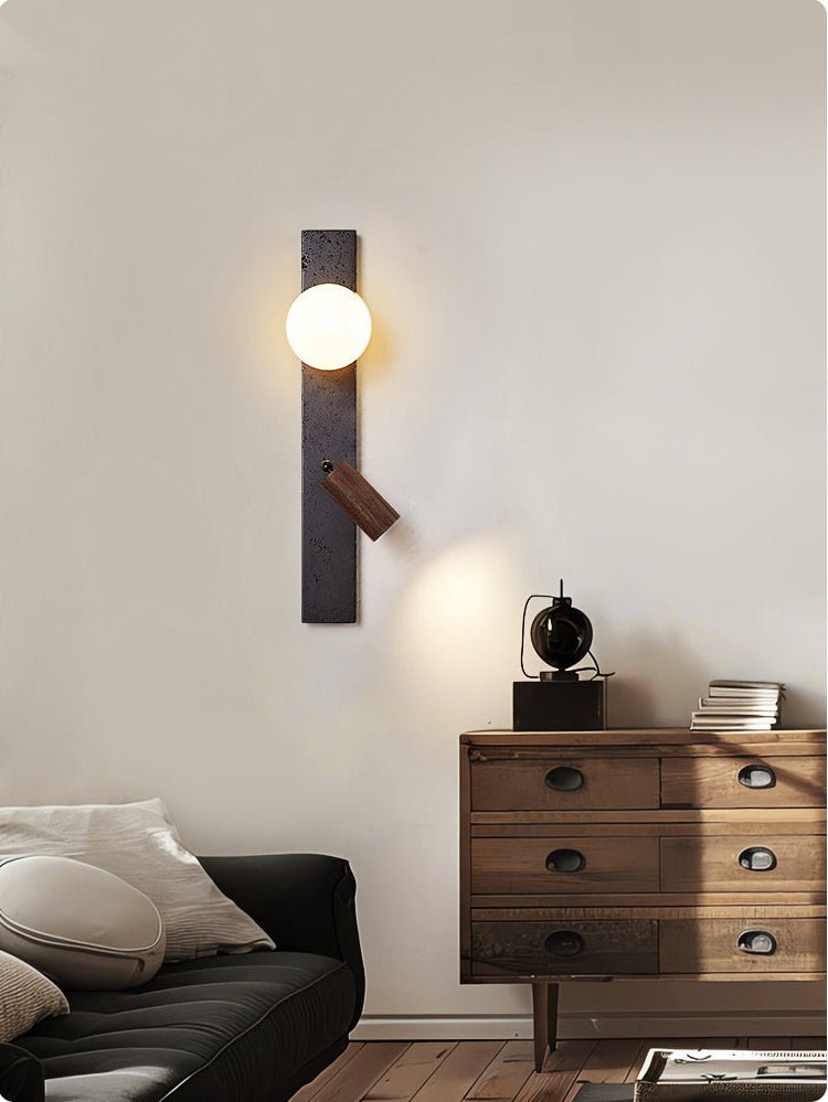 Nirv Beam modern vägglampa i svart travertin