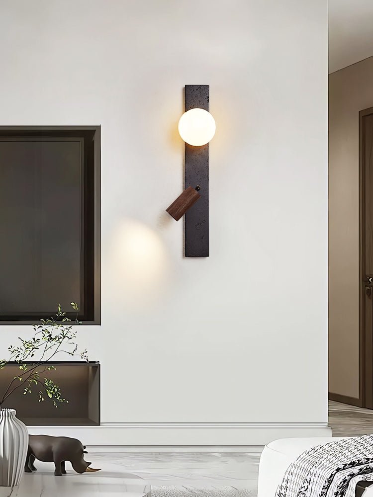Nirv Beam modern vägglampa i svart travertin