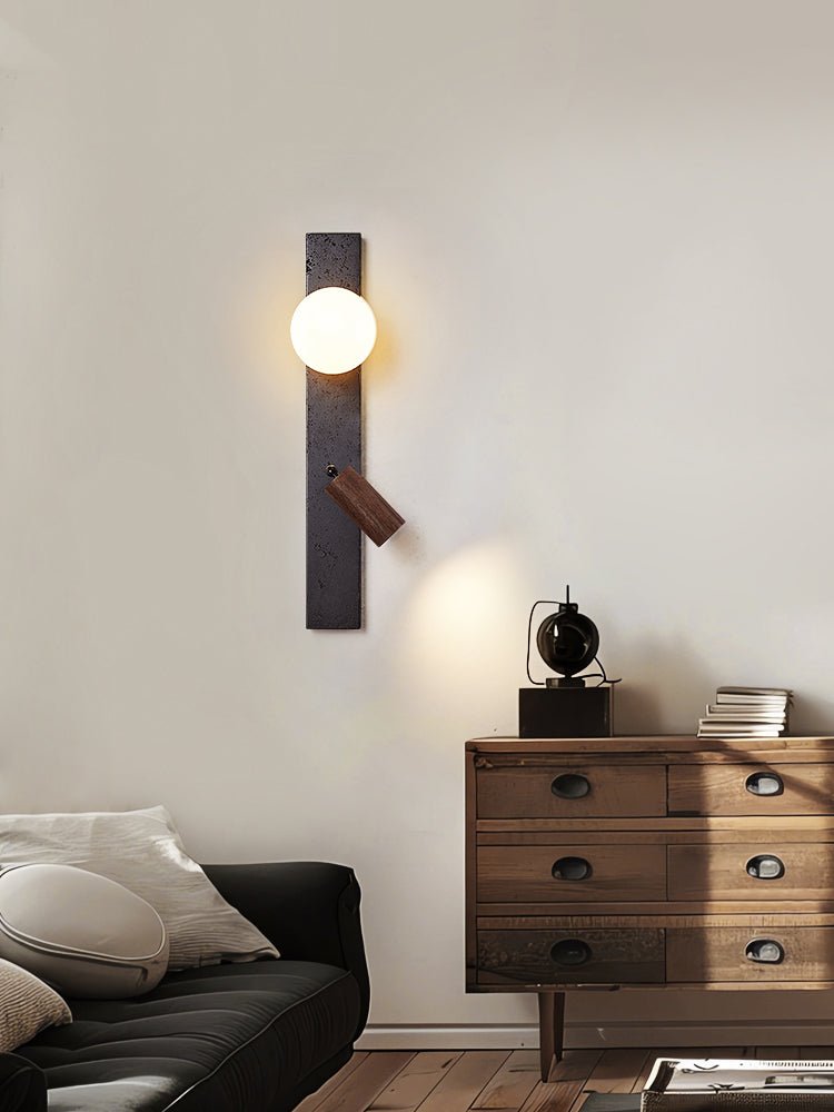 Nirv Beam modern vägglampa i svart travertin