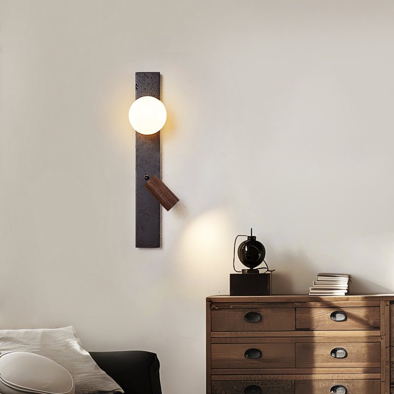 Nirv Beam modern vägglampa i svart travertin