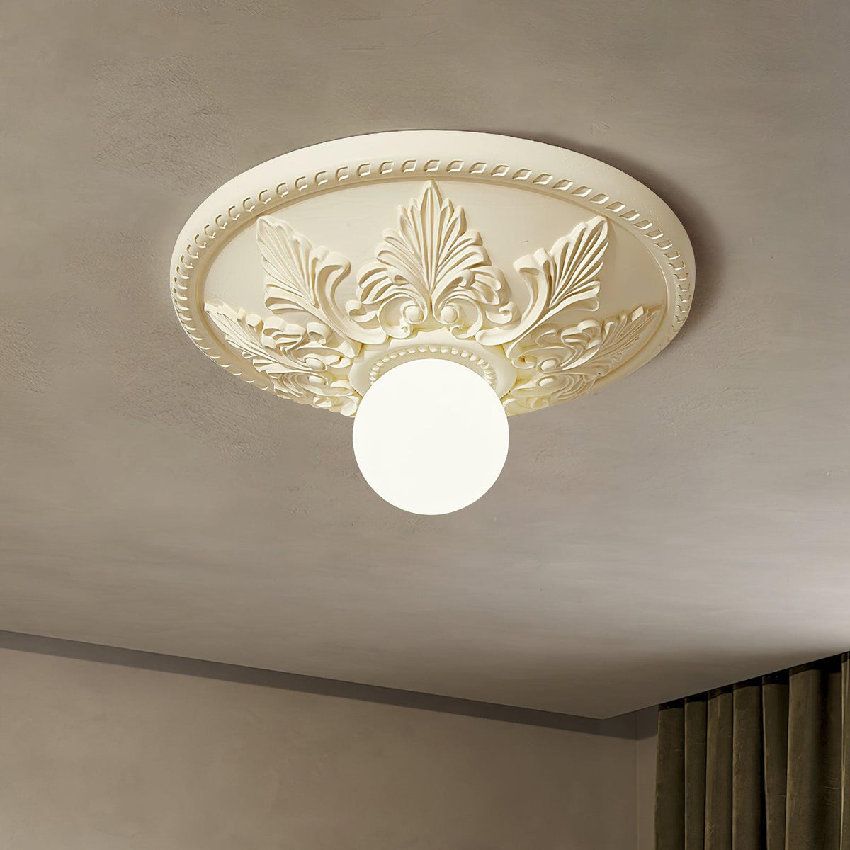 Taklampa Takkåpa i harts Glaskupa Klassisk Ornamental