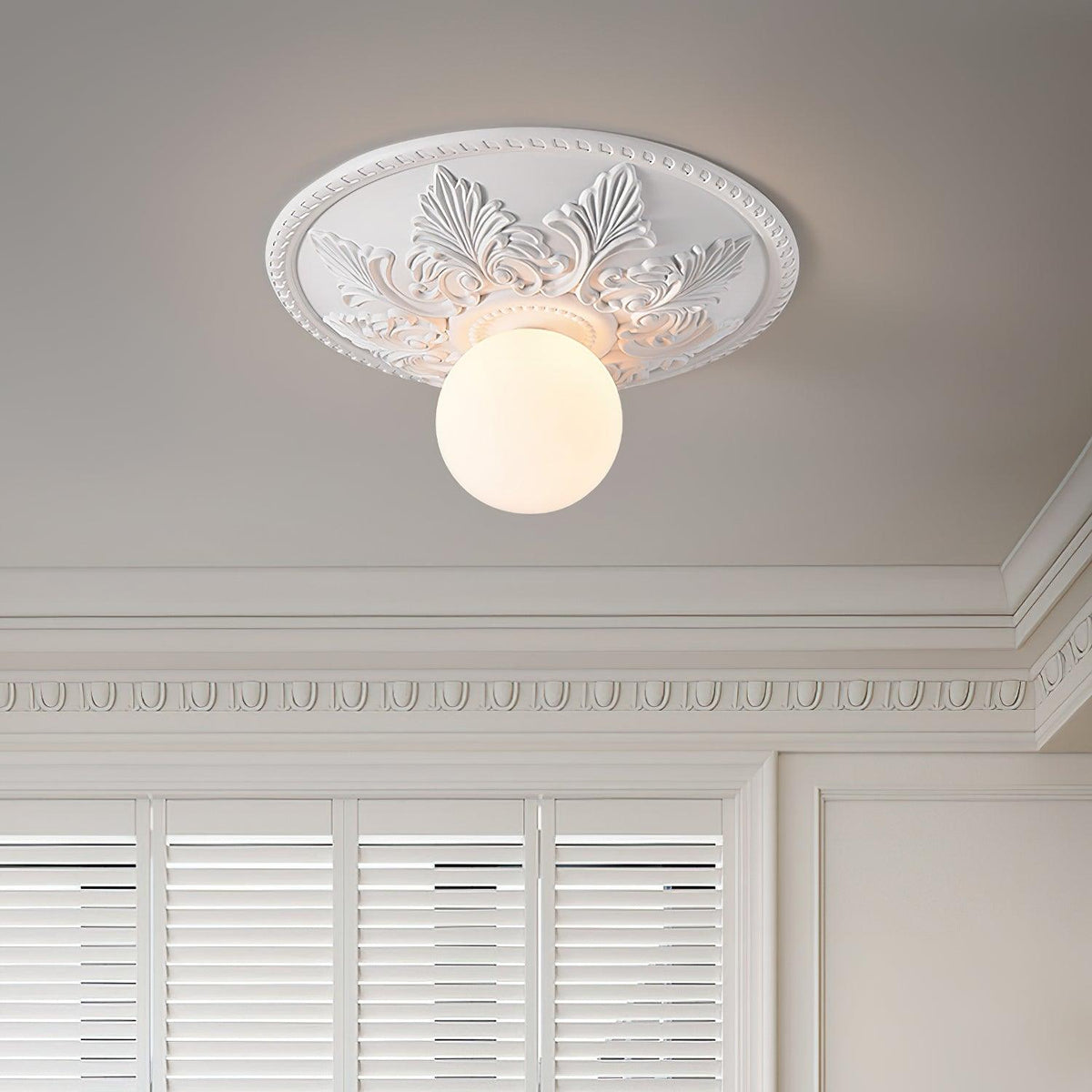 Taklampa Takkåpa i harts Glaskupa Klassisk Ornamental