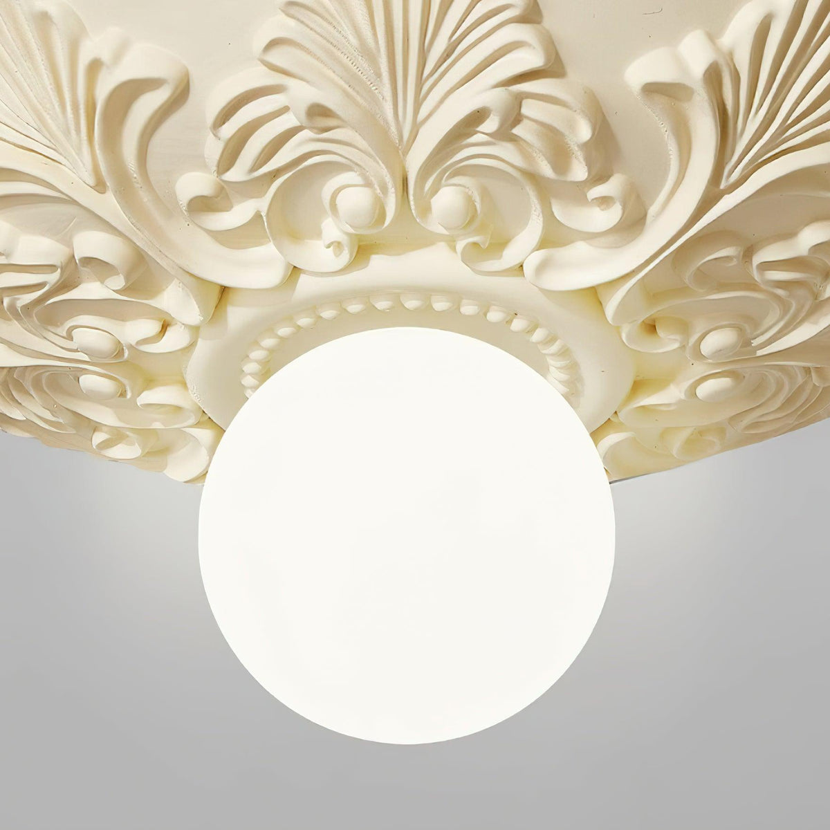Taklampa Takkåpa i harts Glaskupa Klassisk Ornamental
