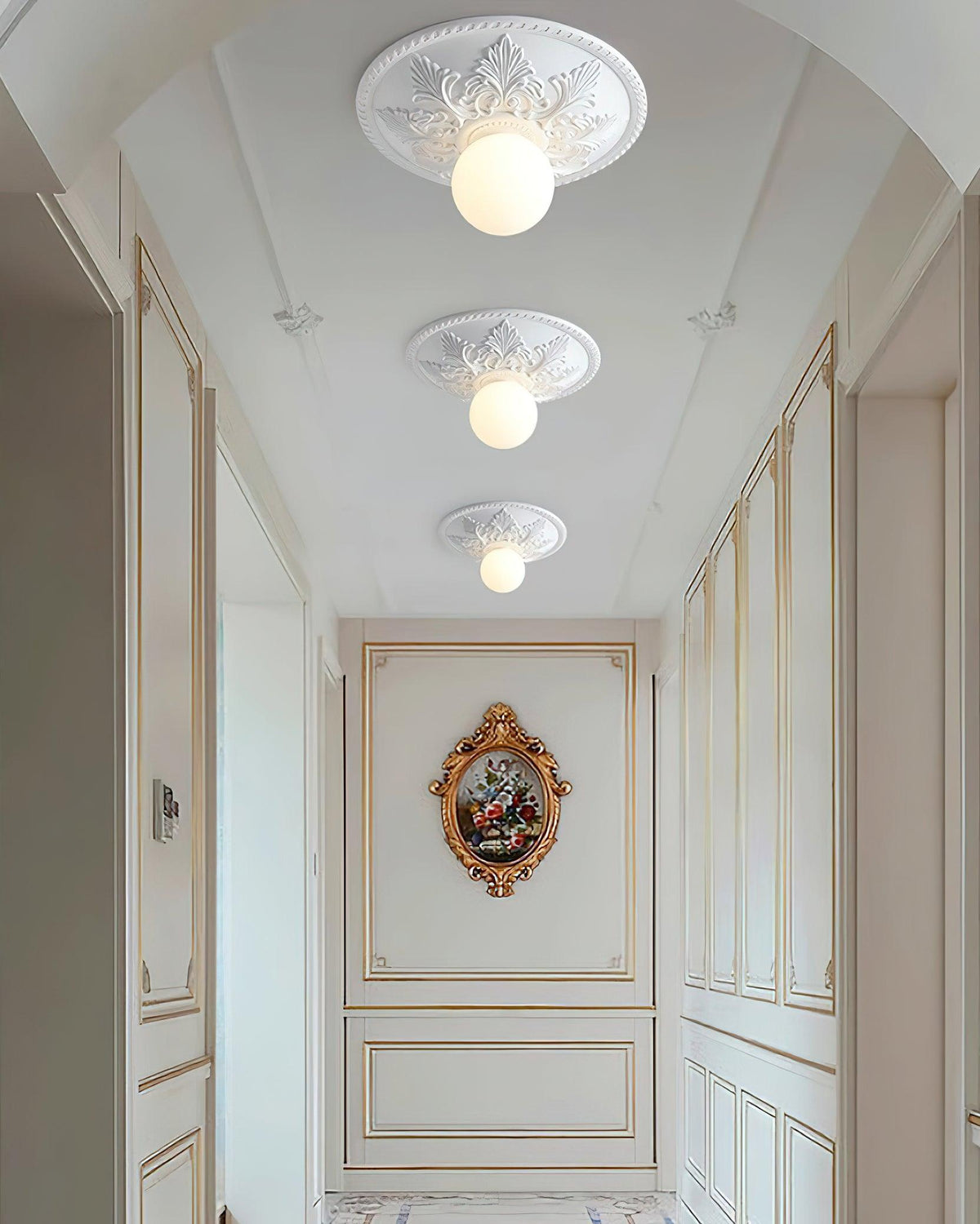 Taklampa Takkåpa i harts Glaskupa Klassisk Ornamental