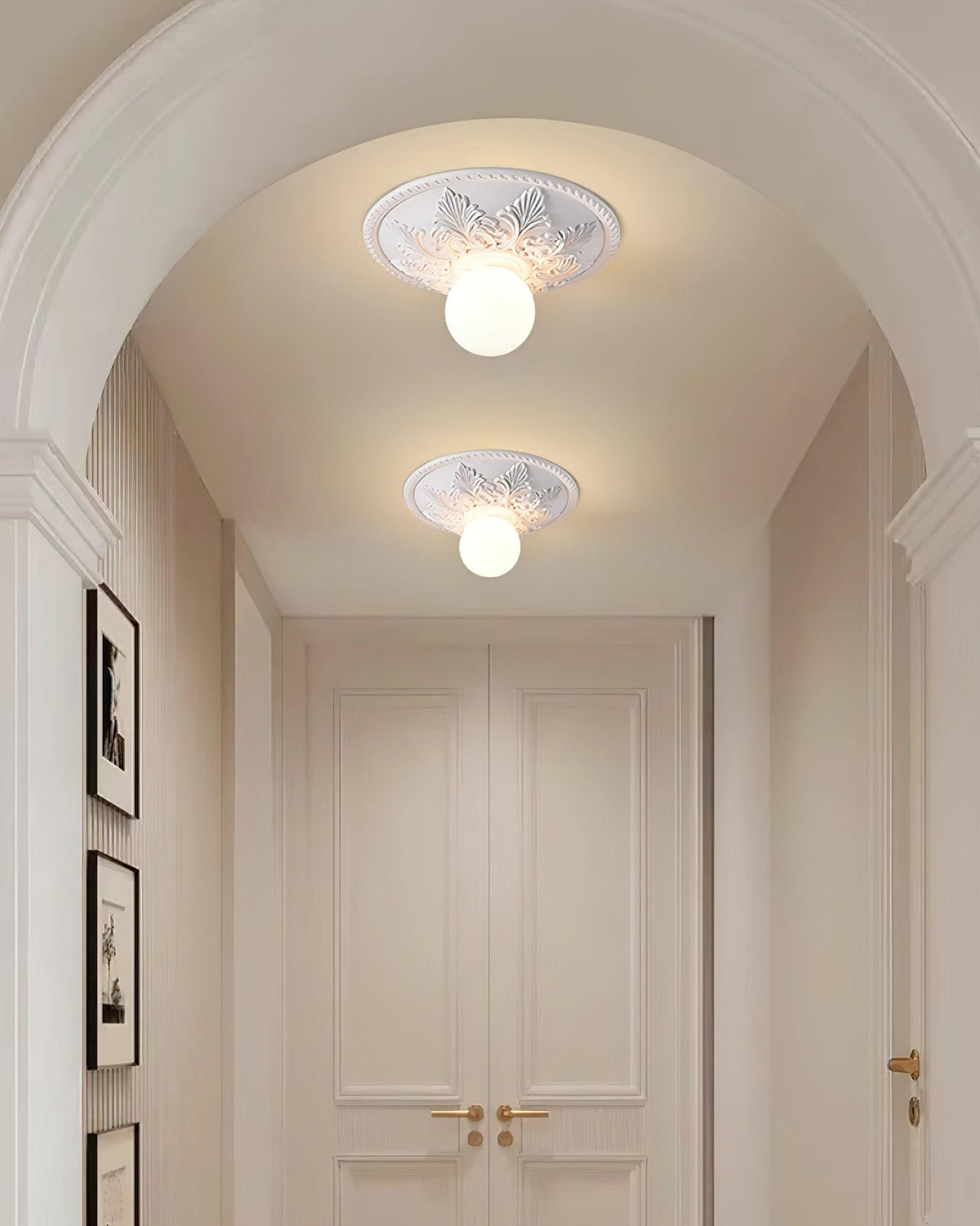 Taklampa Takkåpa i harts Glaskupa Klassisk Ornamental