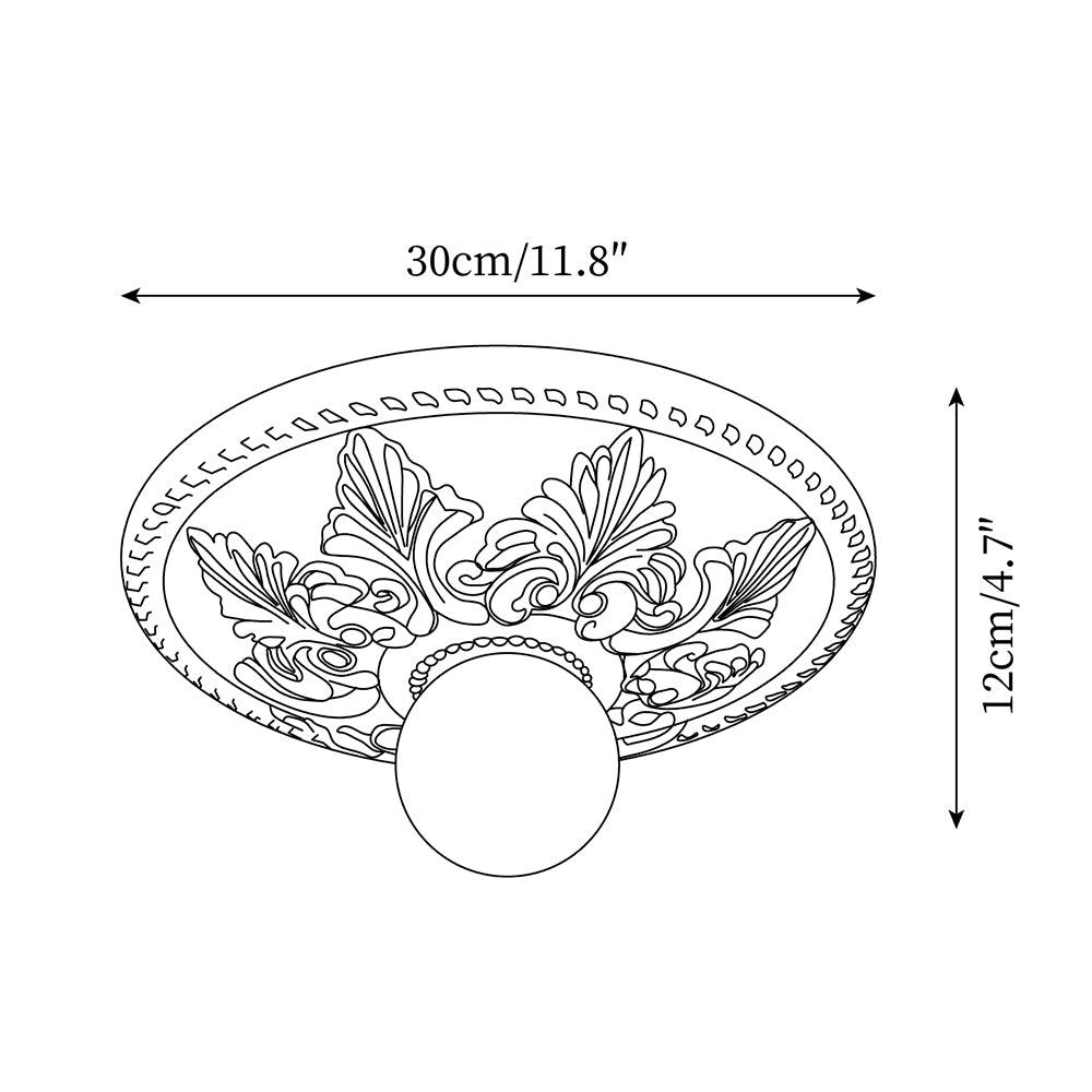 Taklampa Takkåpa i harts Glaskupa Klassisk Ornamental