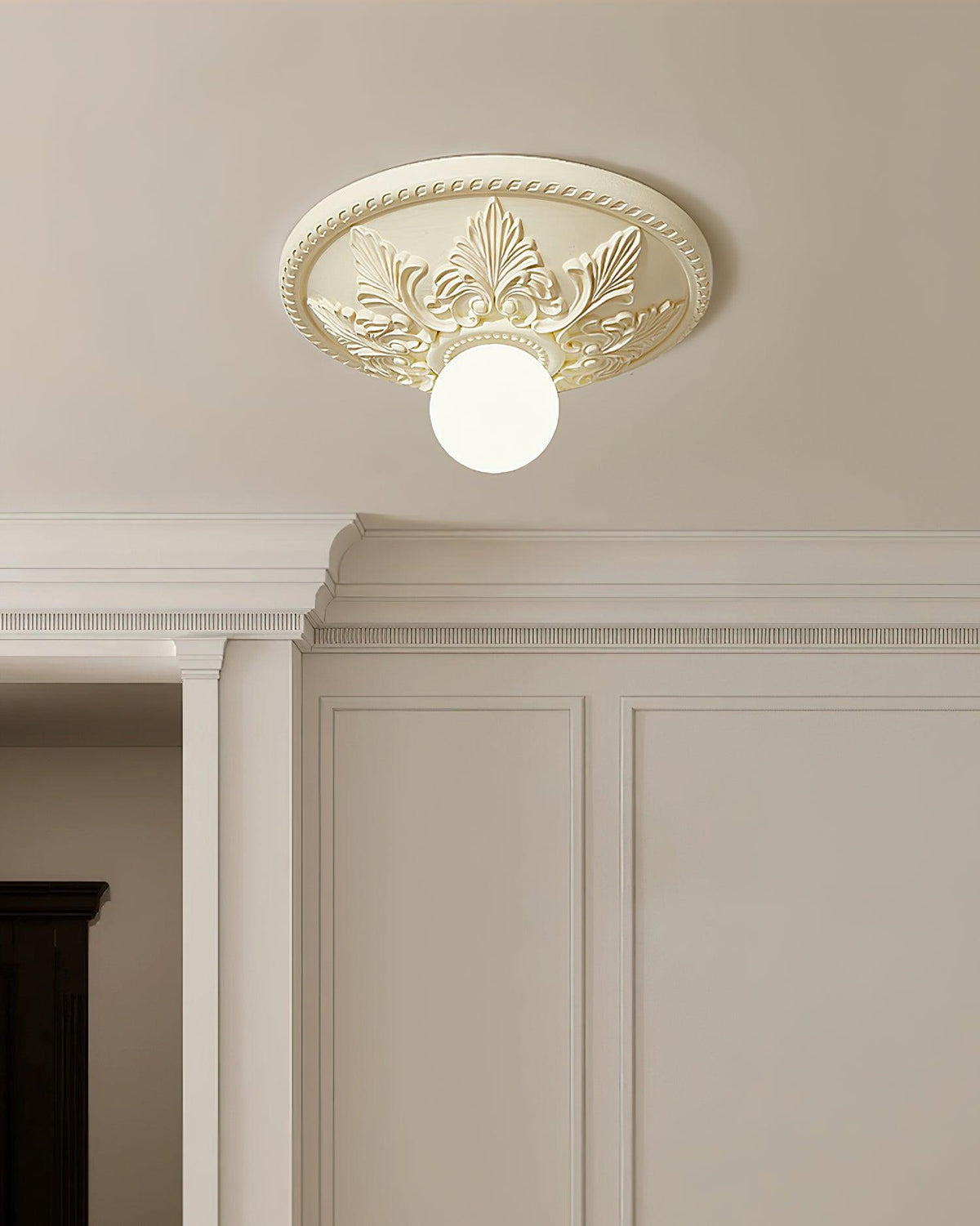 Taklampa Takkåpa i harts Glaskupa Klassisk Ornamental