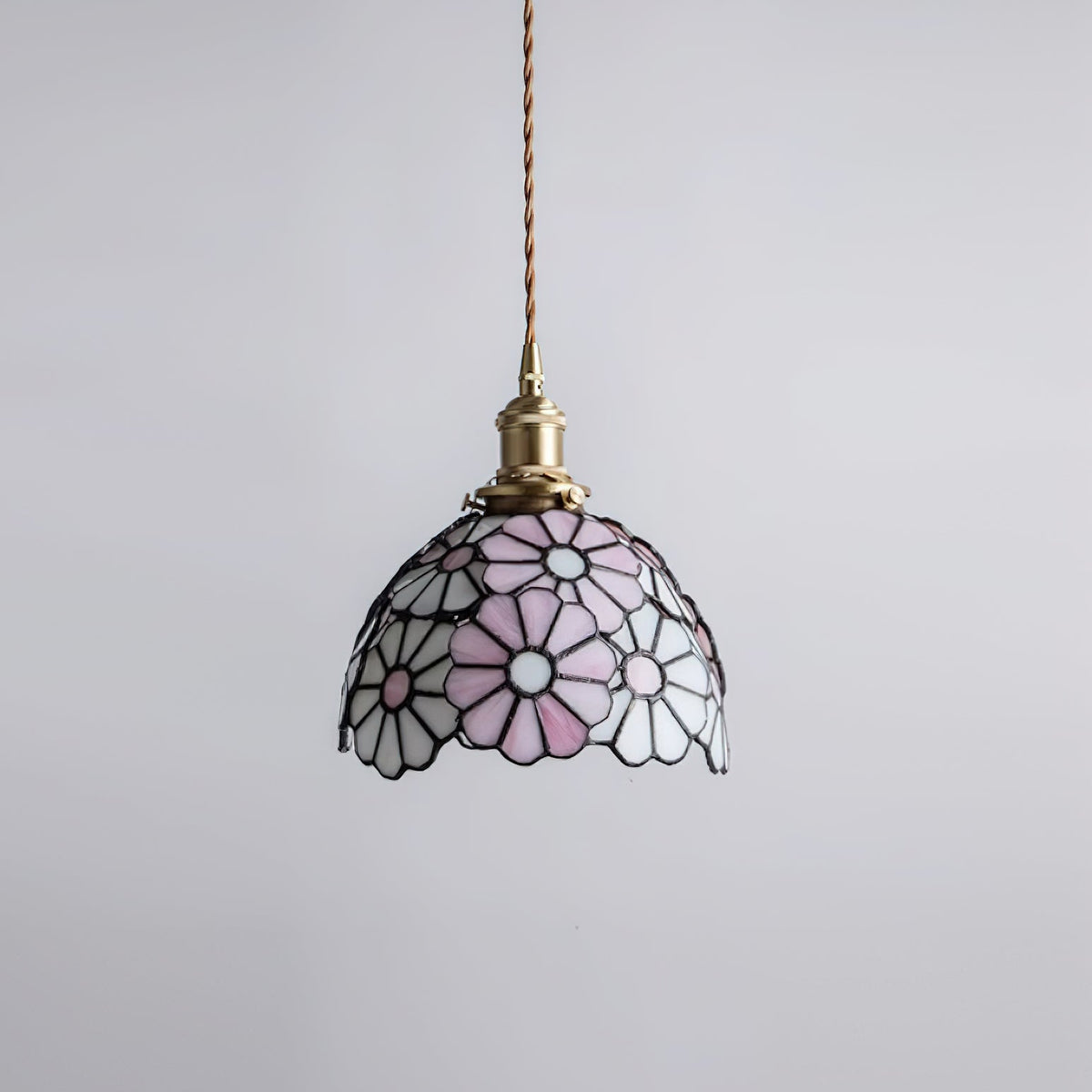Blåklokke-pendellampe med blomstermotiv