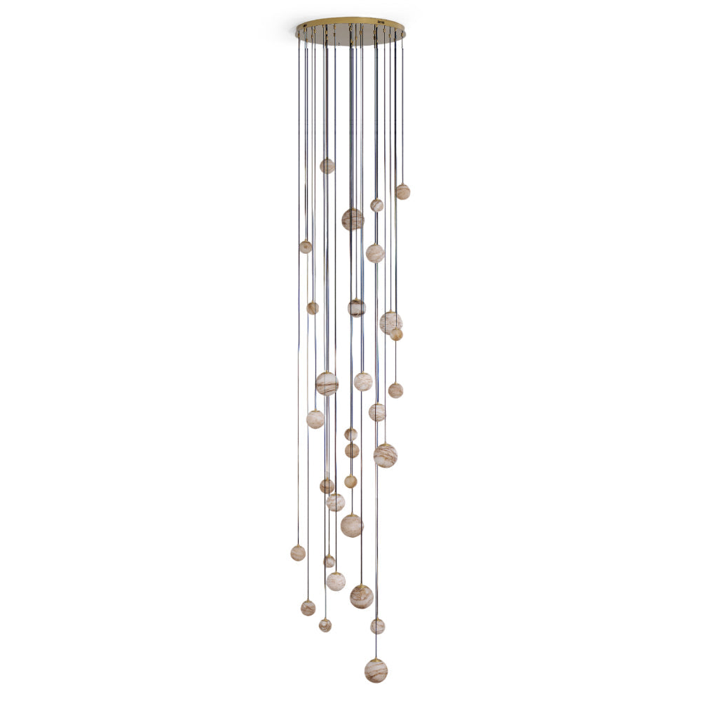 Candelabro Sultana, cascata de orbes em alabastro