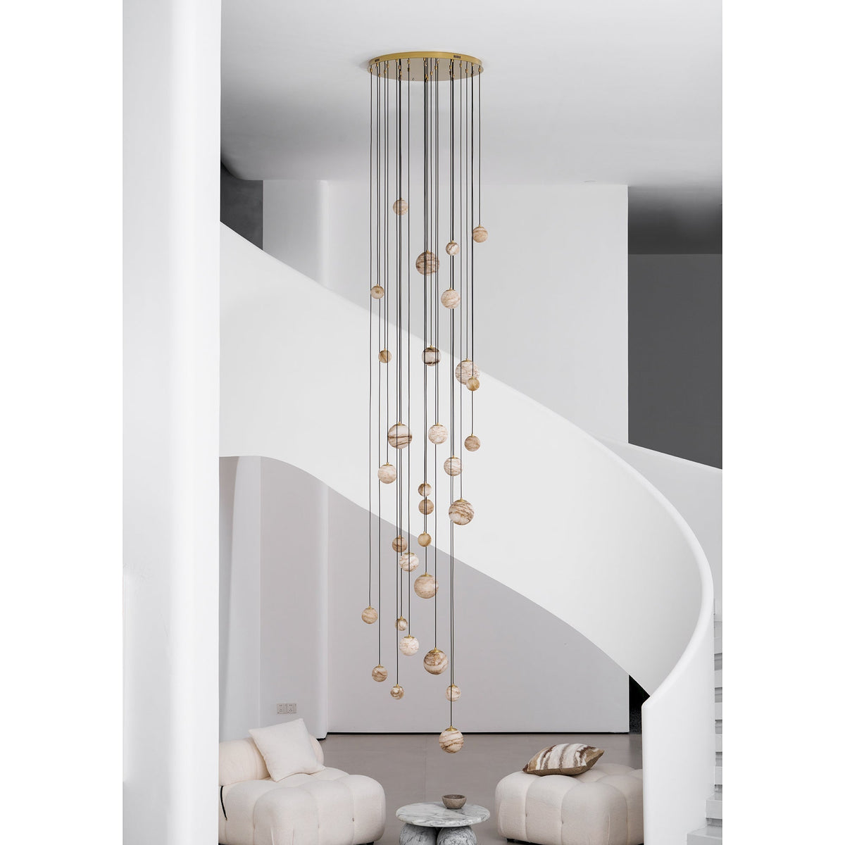 Candelabro Sultana, cascata de orbes em alabastro